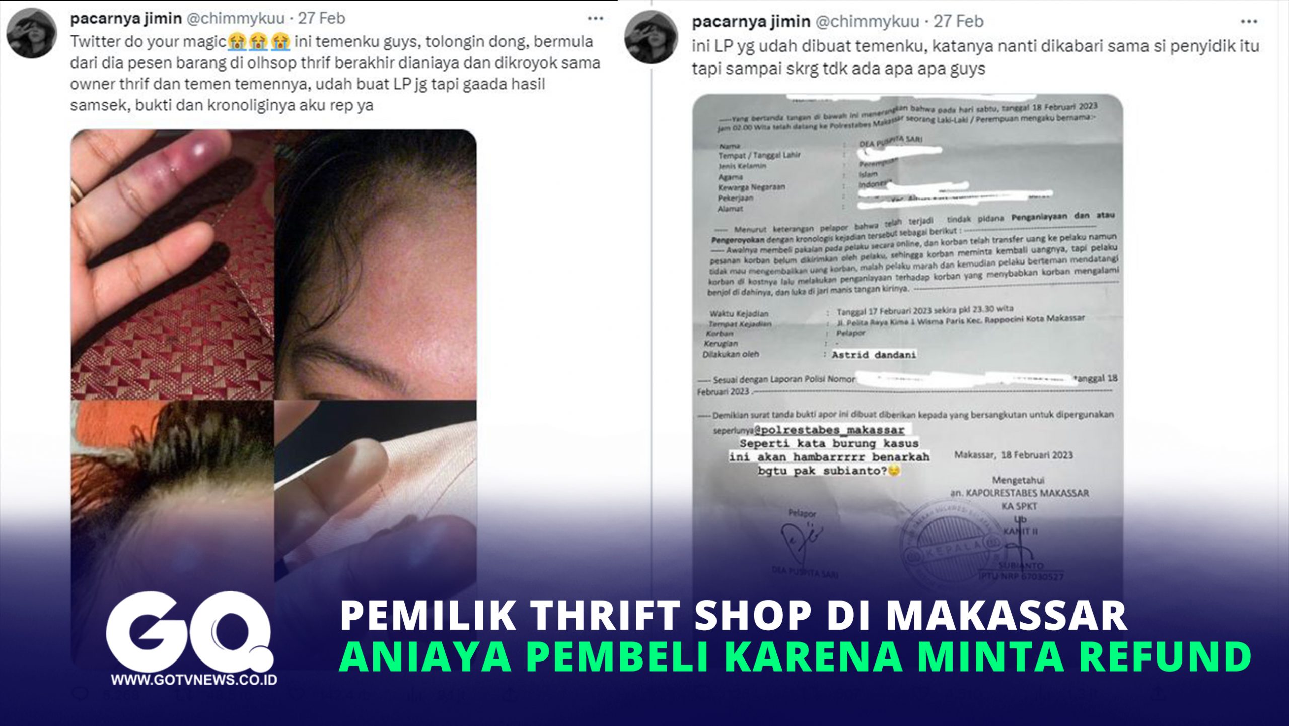 Pemilik Thrift Shop di Makassar Aniaya Pembeli karena Minta Refund