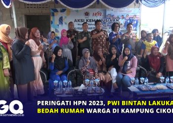 Peringati HPN 2023, PWI Bintan Lakukan Bedah Rumah Warga di Kampung Cikolek