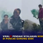 Viral, Pendaki Nyalakan Bom Asap di Puncak Gunung Gede