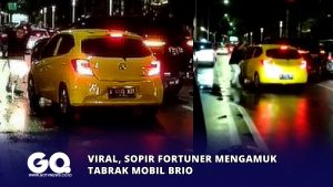Viral, Sopir Fortuner Mengamuk Tabrak Mobil Brio