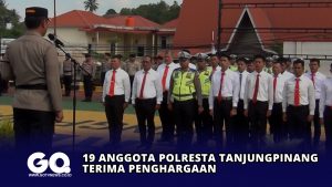 19 Anggota Polresta Tanjungpinang Terima Penghargaan