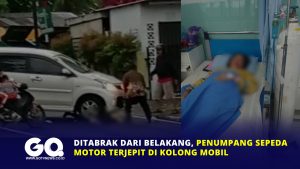Ditabrak dari Belakang, Penumpang Sepeda Motor Terjepit di Kolong Mobil
