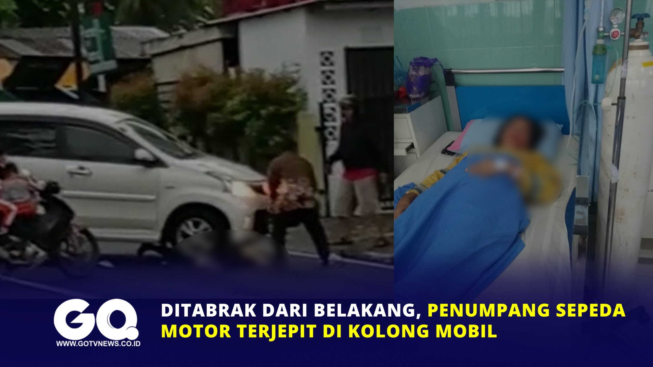 Ditabrak dari Belakang, Penumpang Sepeda Motor Terjepit di Kolong Mobil