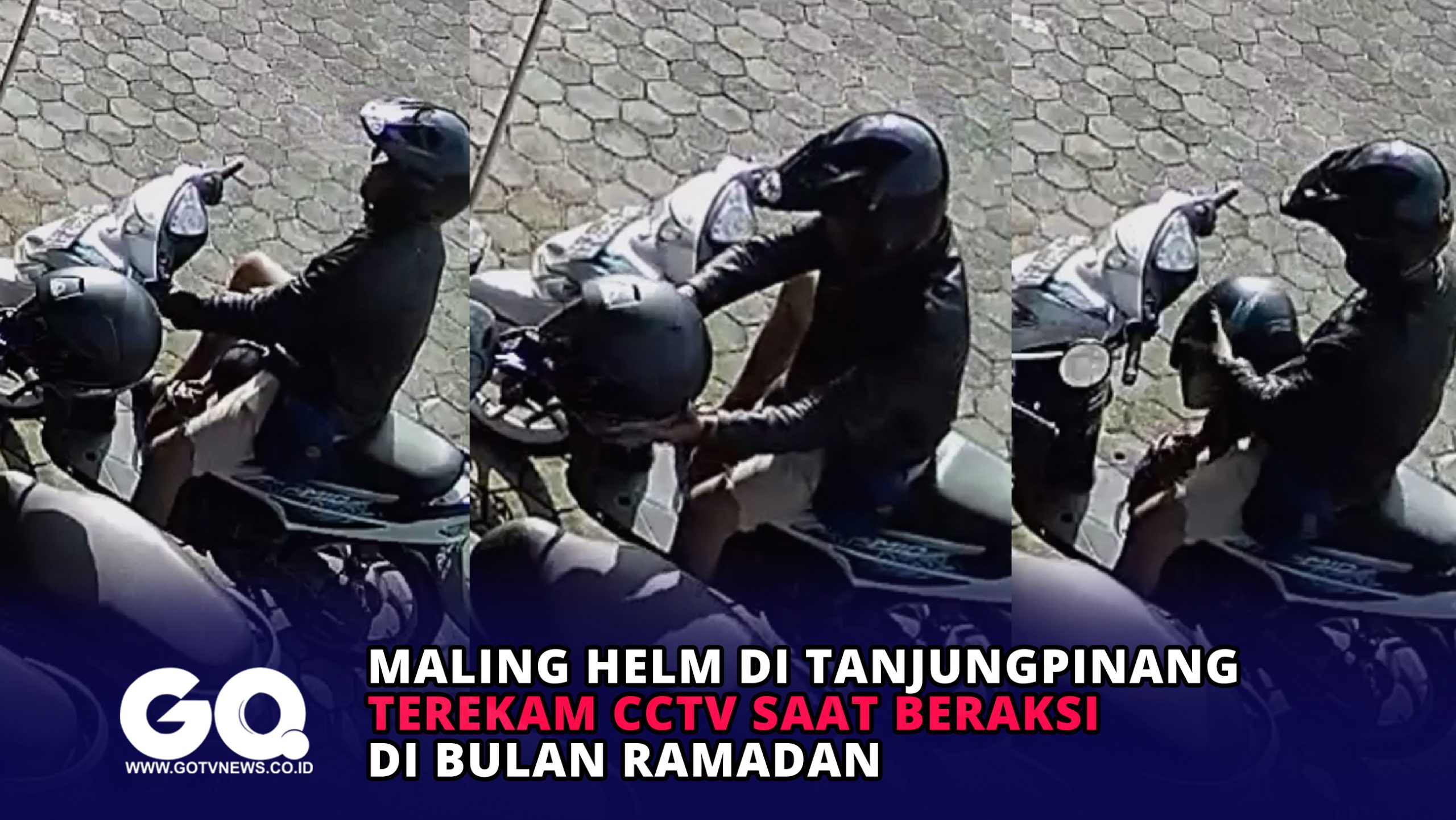 Maling Helm di Tanjungpinang Terekam CCTV saat Beraksi di Bulan Ramadan