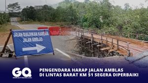 Pengendara Harap Jalan Amblas di Lintas Barat KM 51 Segera Diperbaiki