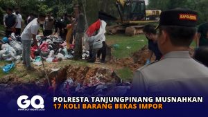 Polresta Tanjungpinang Musnahkan 17 Koli Barang Bekas Impor