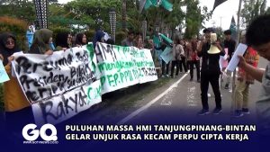 Puluhan Massa HMI Tanjungpinang-Bintan Gelar Unjuk Rasa Kecam Perpu Cipta Kerja