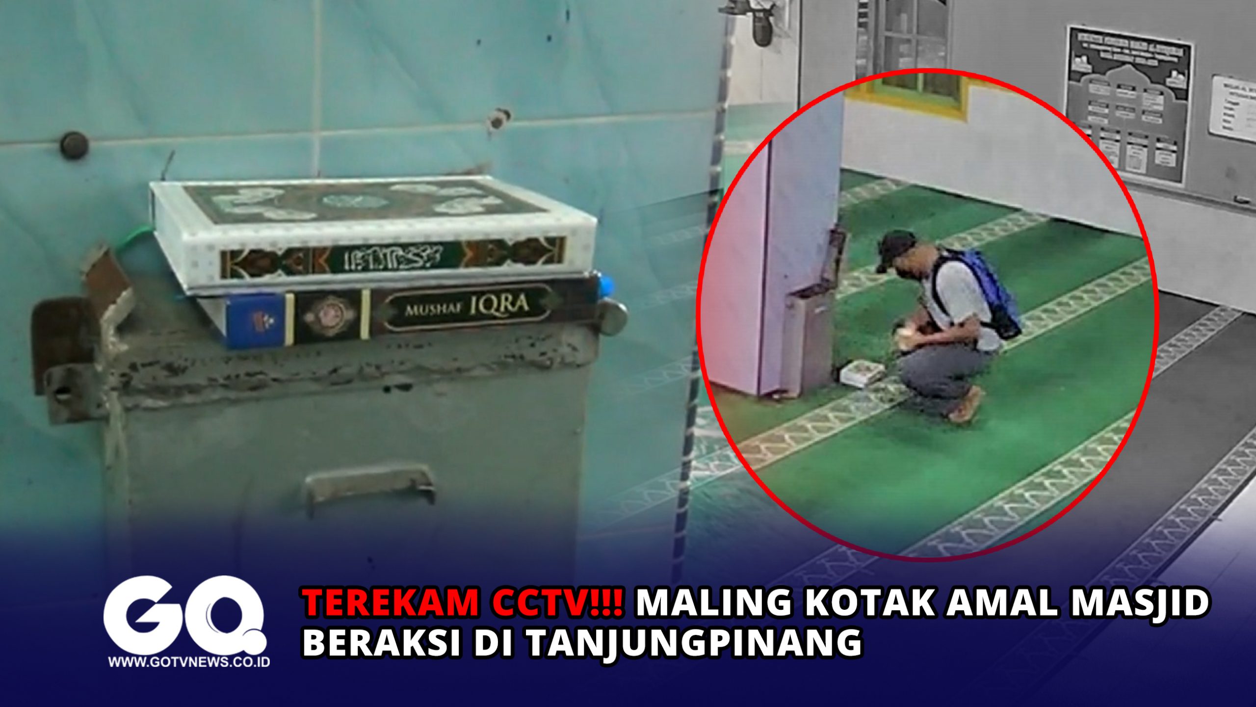 Terekam CCTV, Maling Kotak Amal Masjid Beraksi di Tanjungpinang