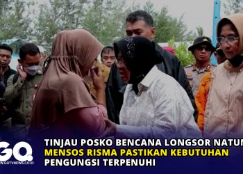 Tinjau Posko Bencana Longsor Natuna, Mensos Risma Pastikan Kebutuhan Pengungsi Terpenuhi
