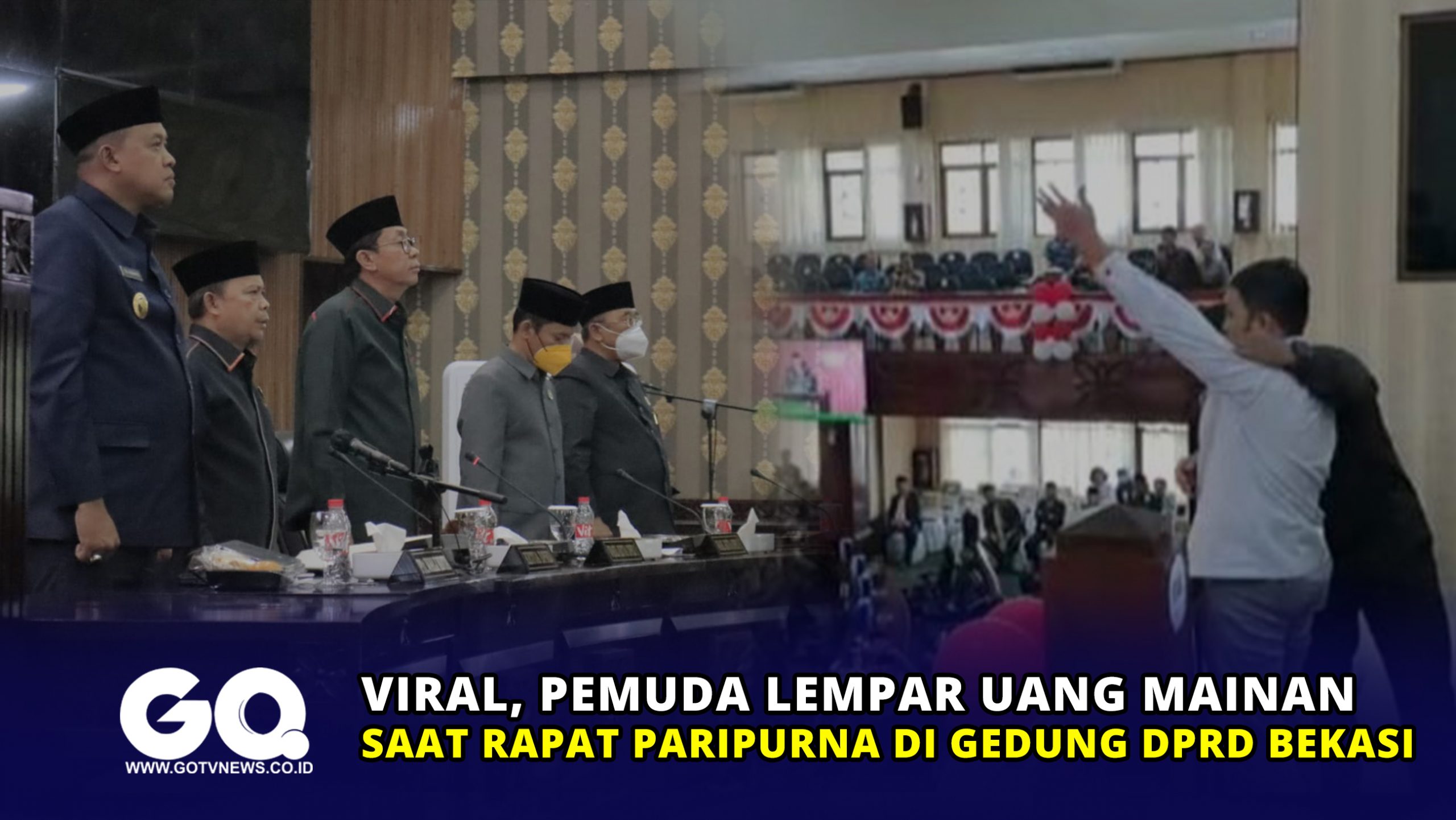 Viral, Pemuda Lempar Uang Mainan saat Rapat Paripurna di Gedung DPRD Bekasi