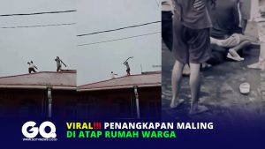 Viral, Penangkapan Maling di Atap Rumah Warga