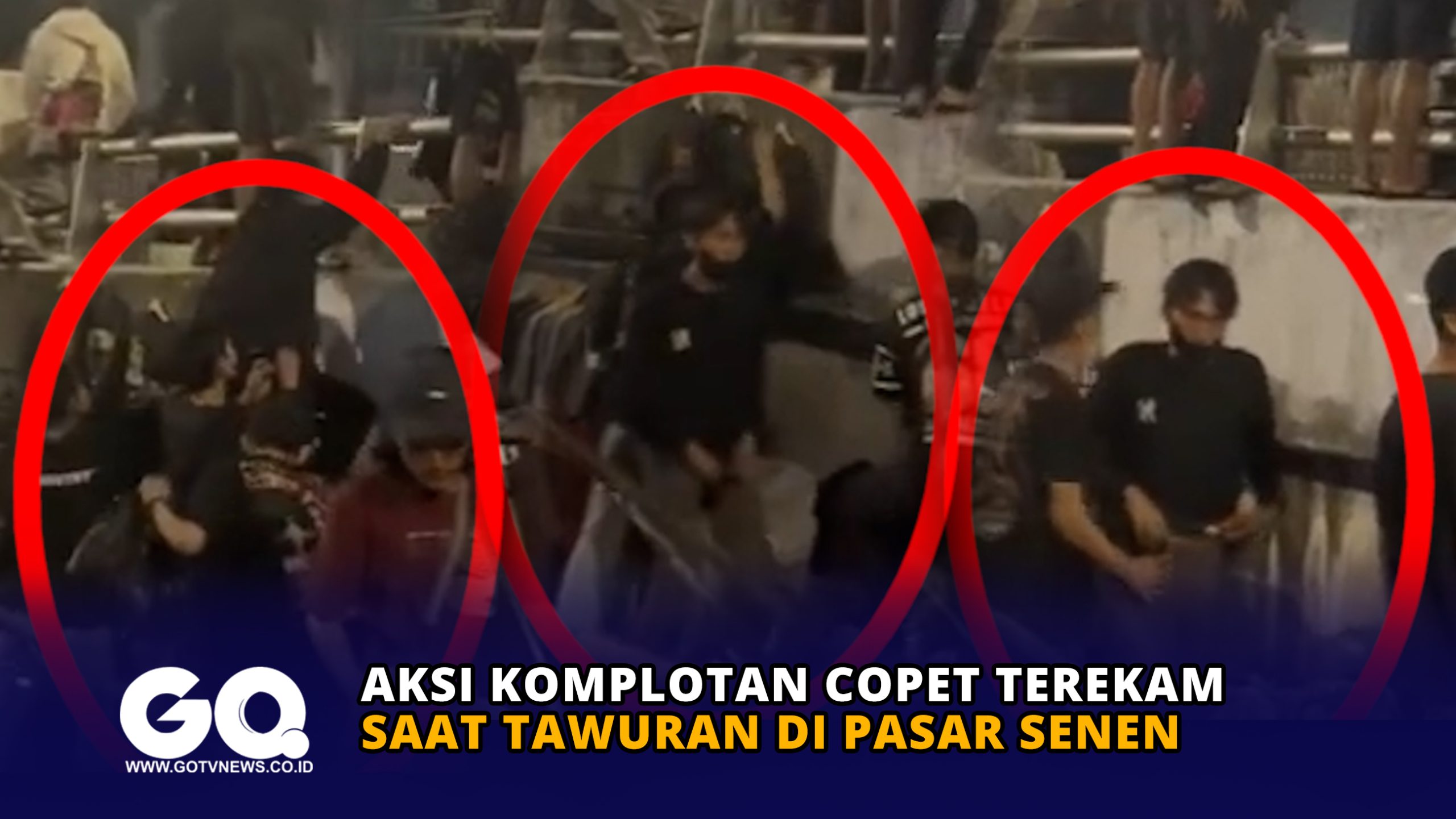 Aksi Komplotan Copet Terekam Saat Tawuran di Pasar Senen