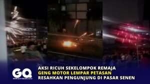 Aksi Ricuh Sekelompok Remaja Geng Motor Lempar Petasan Resahkan Pengunjung di Pasar Senen