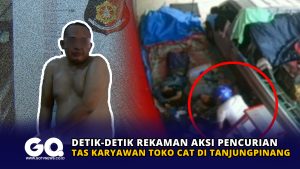 Detik-detik Rekaman Aksi Pencurian Tas Karyawan Toko Cat di Tanjungpinang
