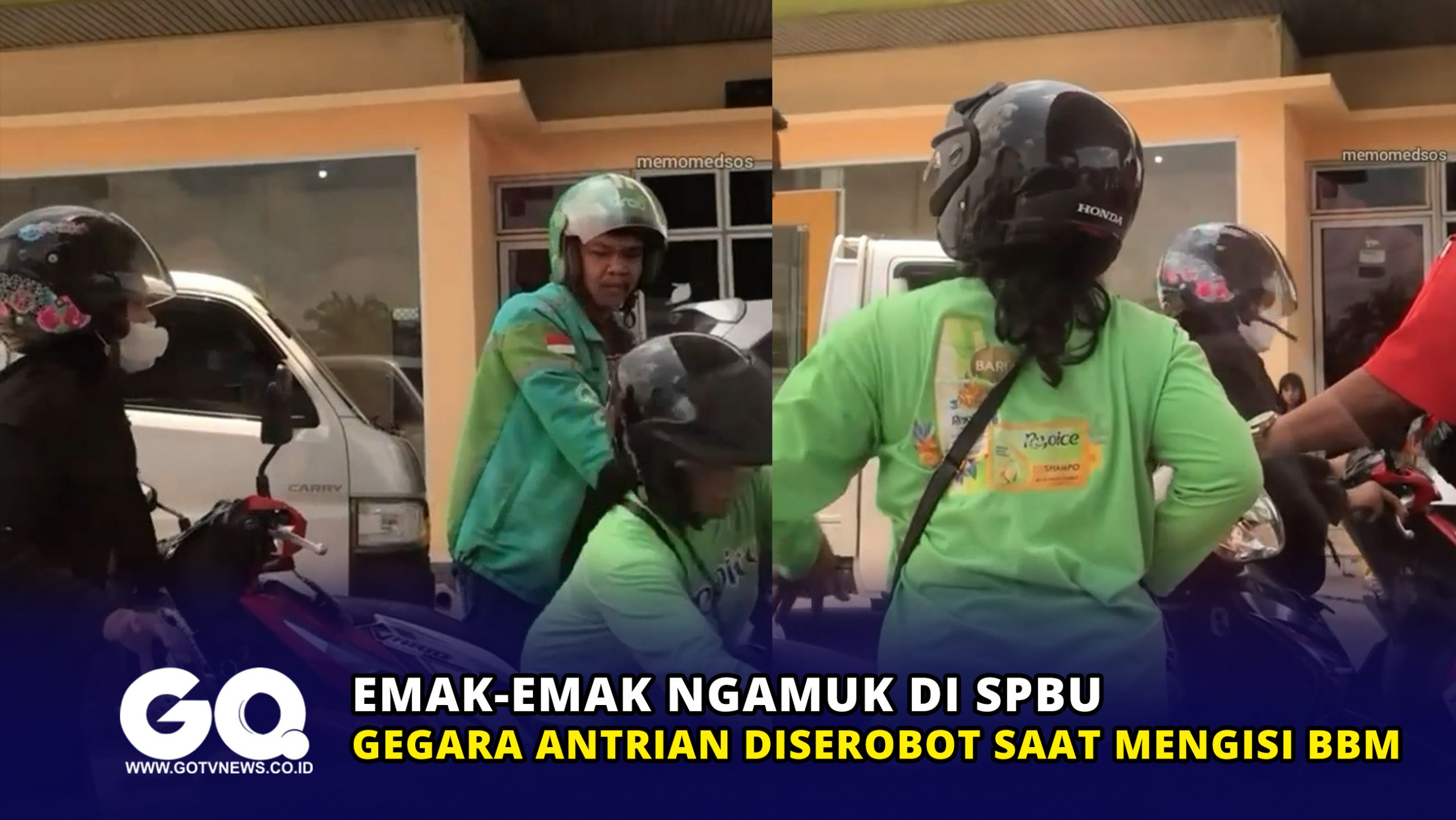 Emak-emak Ngamuk di SPBU Gegara Antrian Diserobot saat Mengisi BBM