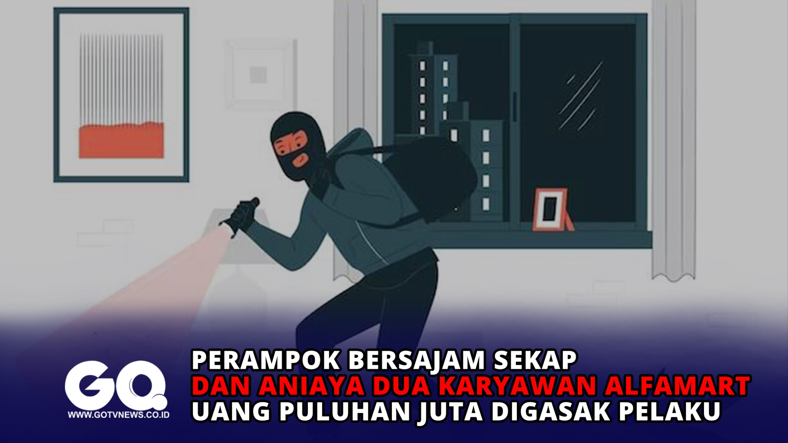 Perampok Bersajam Sekap dan Aniaya Dua Karyawan Alfamart, Uang Puluhan Juta di Gasak Pelaku