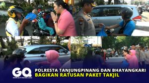 Polresta Tanjungpinang dan Bhayangkari Bagikan Ratusan Paket Takjil