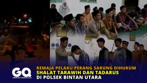 Remaja Pelaku Perang Sarung Dihukum Shalat Tarawih dan Tadarus di Polsek Bintan Utara