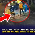 Viral Aksi Nekat Maling Angkat Motor Lewati Palang Pintu Terekam CCTV