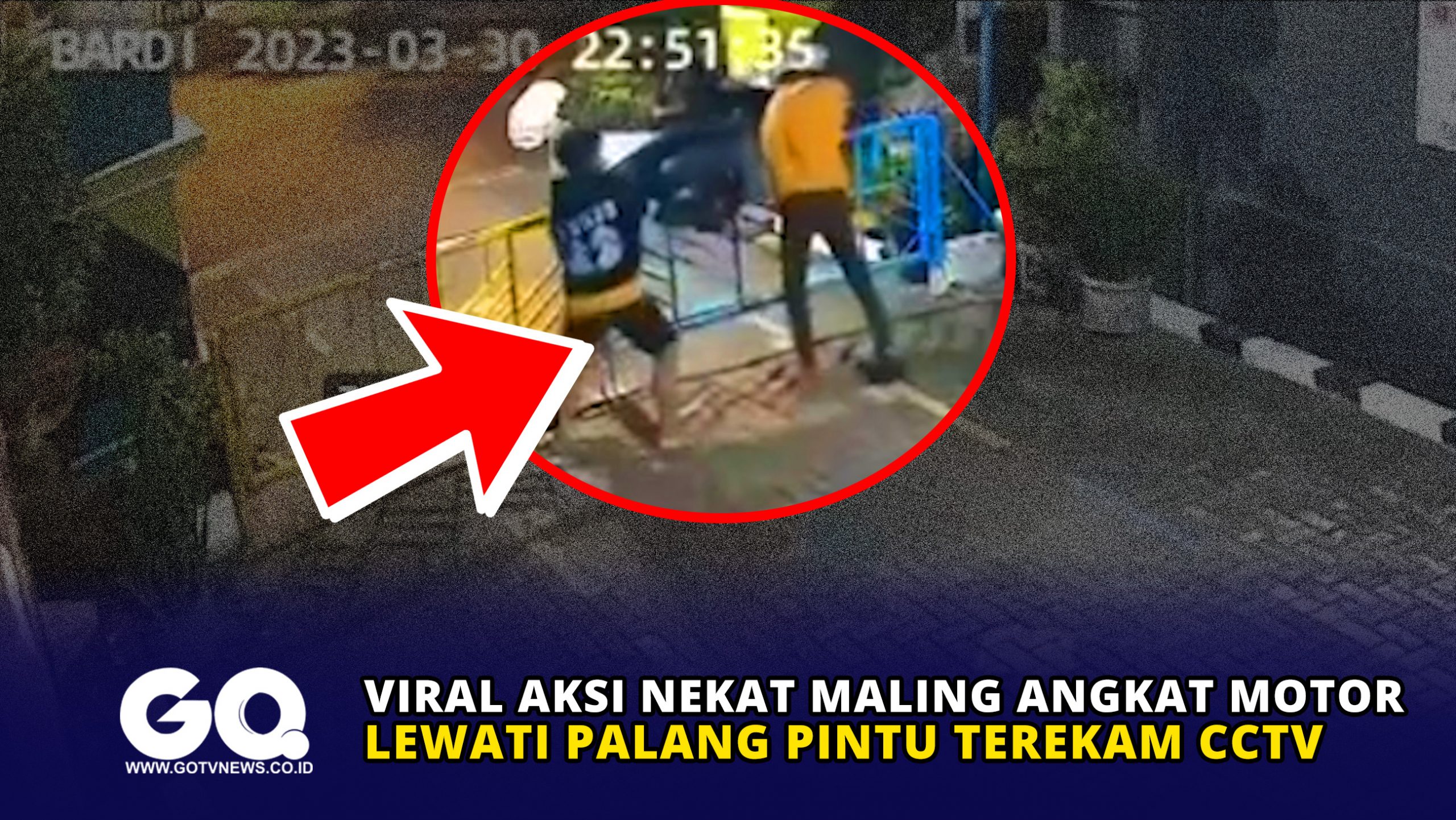 Viral Aksi Nekat Maling Angkat Motor Lewati Palang Pintu Terekam Cctv