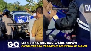 Mobil Rombongan Wakil Bupati Pangandaran Tabrakan Beruntun di Ciamis