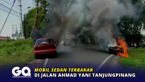 Mobil Sedan Terbakar di Jalan Ahmad Yani Tanjungpinang
