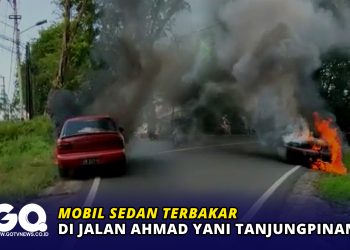 Mobil Sedan Terbakar di Jalan Ahmad Yani Tanjungpinang