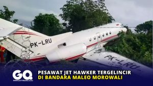 Pesawat Jet Hawker Tergelincir di Bandara Maleo Morowali