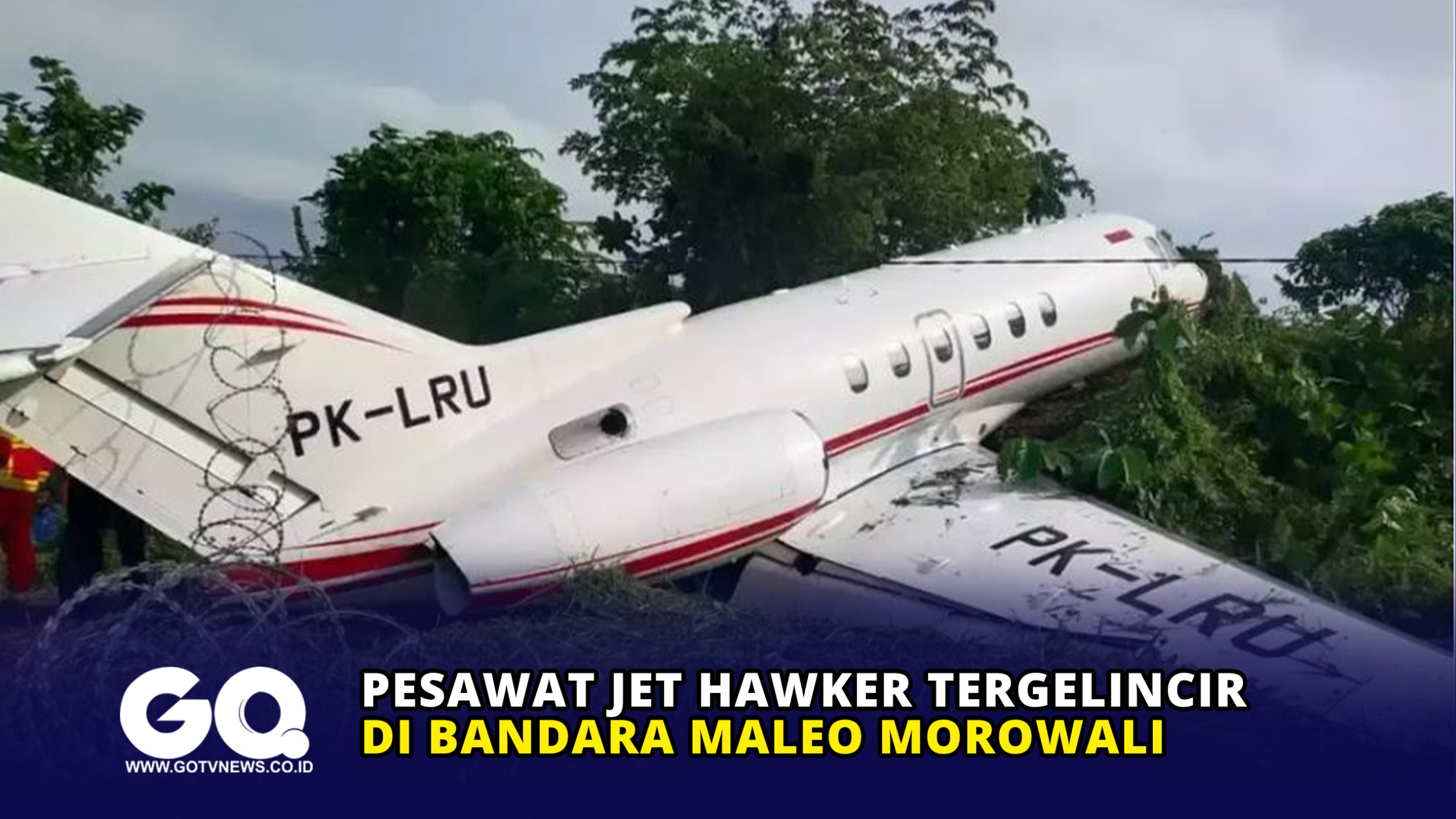 Pesawat Jet Hawker Tergelincir di Bandara Maleo Morowali