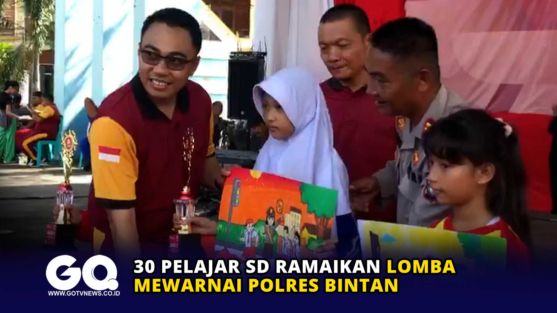 30 Pelajar SD Ramaikan Lomba Mewarnai Polres Bintan