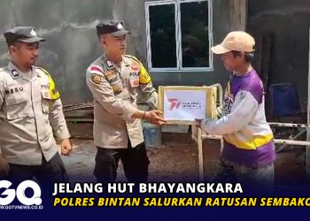 Jelang HUT Bhayangkara, Polres Bintan Salurkan Ratusan Sembako