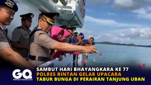 Sambut Hari Bhayangkara Ke 77, Polres Bintan Gelar Upacara Tabur Bunga di Perairan Tanjung Uban