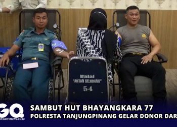 Sambut HUT Bhayangkara 77, Polresta Tanjungpinang Gelar Donor Darah