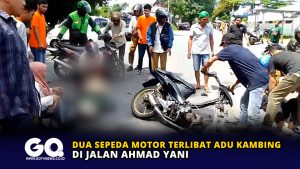 Dua Sepeda Motor Terlibat Adu Kambing di Jalan Ahmad Yani