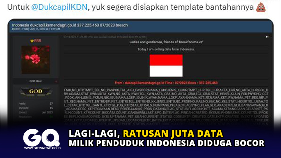 Lagi-lagi, Ratusan Juta Data Milik Penduduk Indonesia Diduga bocor