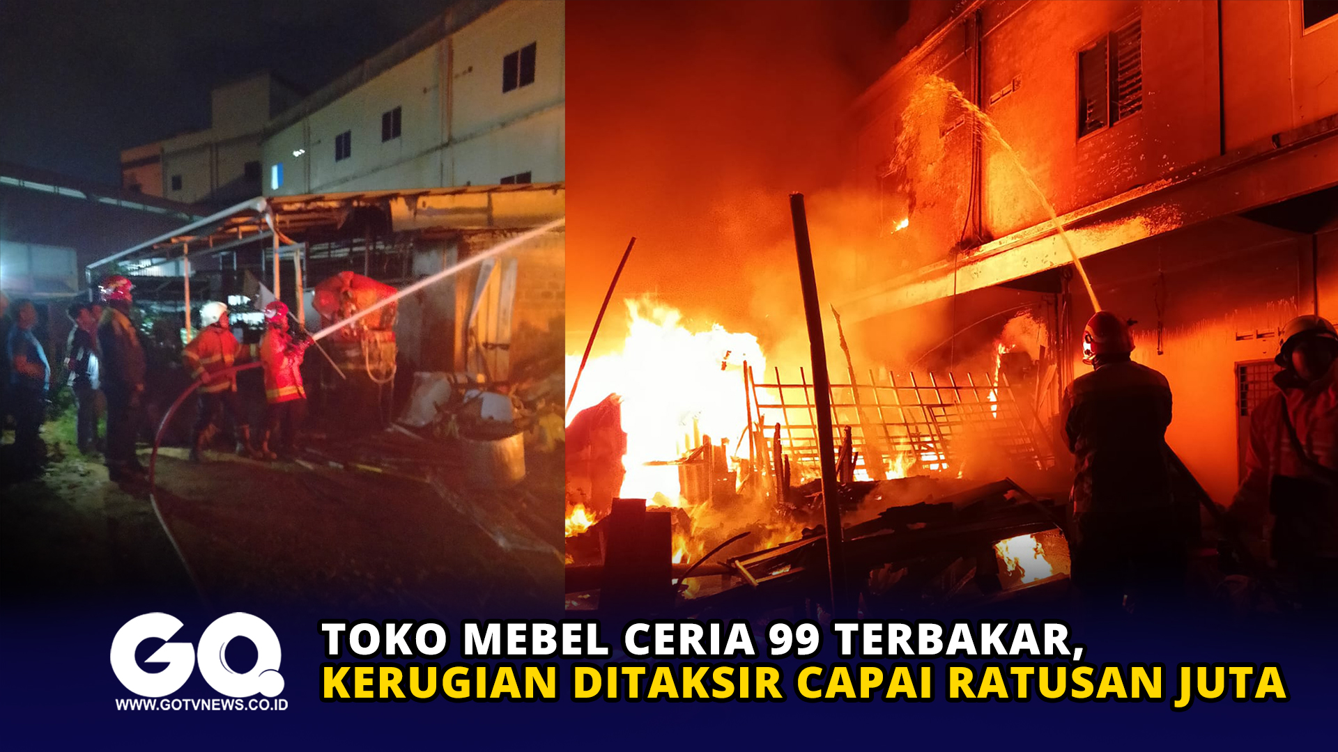 Toko Mebel Ceria 99 Terbakar, Kerugian Ditaksir Capai Ratusan Juta
