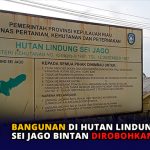 Bangunan di Hutan Lindung Sei Jago Bintan Dirobohkan
