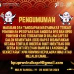 KPU Kepri Umumkan DCS Bacaleg DPRD dan DPD Pemilu 2024