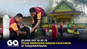 Jelang HUT RI ke 78, Polisi Bersihkan Makam Pahlawan di Tanjungpinang