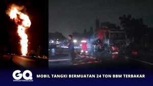Mobil Tangki Bermuatan 24 Ton BBM Terbakar