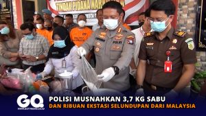 Polisi Musnahkan 3,7 Kg Sabu dan Ribuan Ekstasi Selundupan dari Malaysia