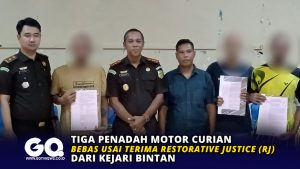Tiga Penadah Motor Curian Bebas usai Terima RJ dari Kejari Bintan