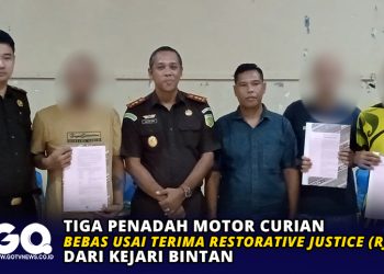 Tiga Penadah Motor Curian Bebas usai Terima RJ dari Kejari Bintan