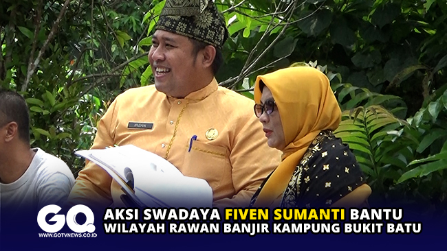 Aksi Swadaya Fiven Sumantri Bantu Wilayah Rawan Banjir Kampung Bukit Batu