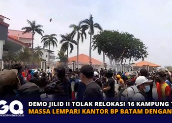 Demo Jilid II Tolak Relokasi 16 Kampung Tua, Massa Lempari Kantor BP Batam dengan Batu