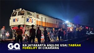 KA Jayakarta Anjlok usai Tabrak Forklift di Cikarang