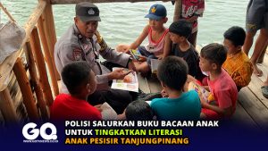 Polisi Salurkan Buku Bacaan Anak untuk Tingkatkan Literasi Anak Pesisir Tanjungpinang