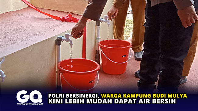 Polri Bersinergi, Warga Kampung Budi Mulya Kini Lebih Mudah Dapat Air Bersih