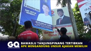 Bawaslu Tanjungpinang Tertibkan APK Mengandung Unsur Ajakan Memilih