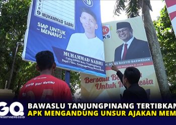 Bawaslu Tanjungpinang Tertibkan APK Mengandung Unsur Ajakan Memilih